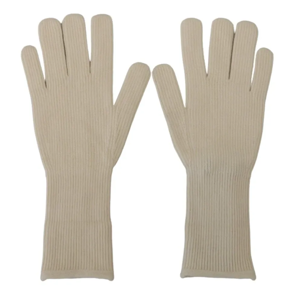Elegante weie Kaschmirhandschuhe