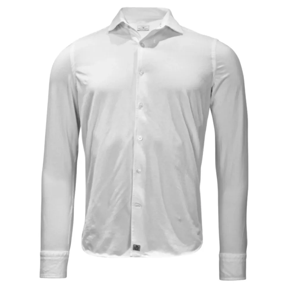 Elegantes weißes Jerseyhemd