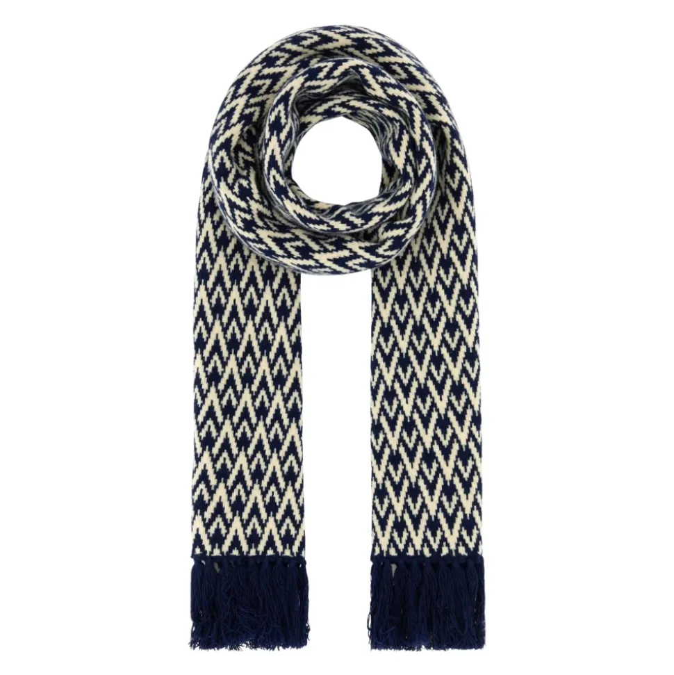 Embroidered Wool Toute La V Scarf