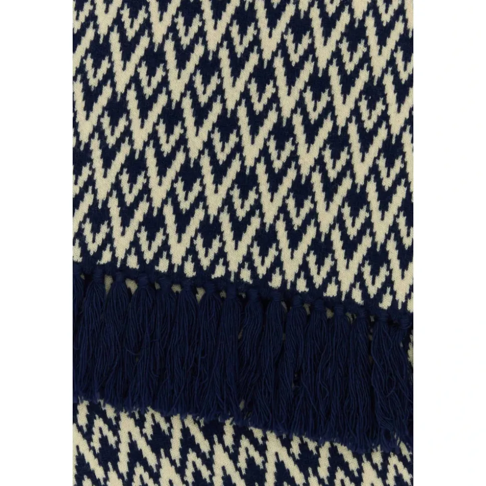 Embroidered Wool Toute La V Scarf