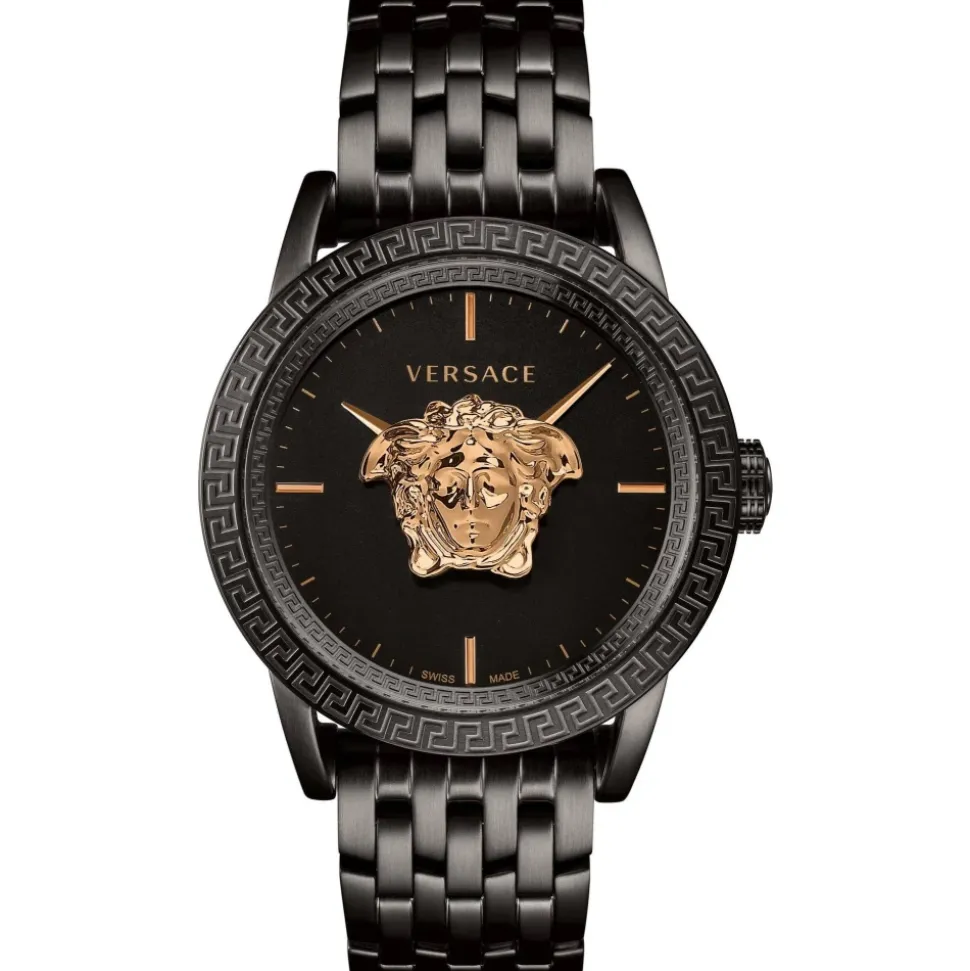 Empire Herrenuhr Schwarz Stahl 3D Medusa Logo