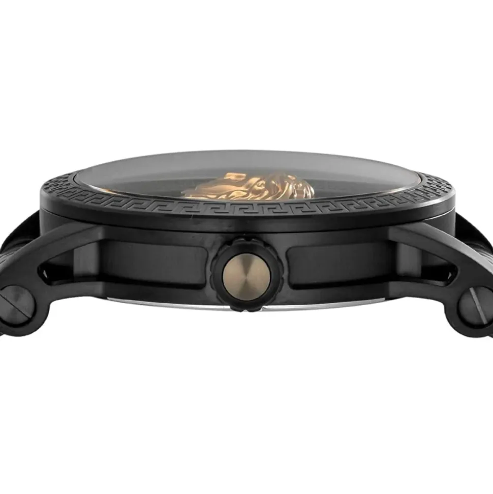 Empire Herrenuhr Schwarz Stahl 3D Medusa Logo