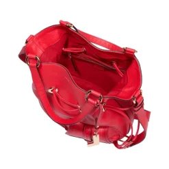 1Er Flirt Rote Leder Eimer Tasche