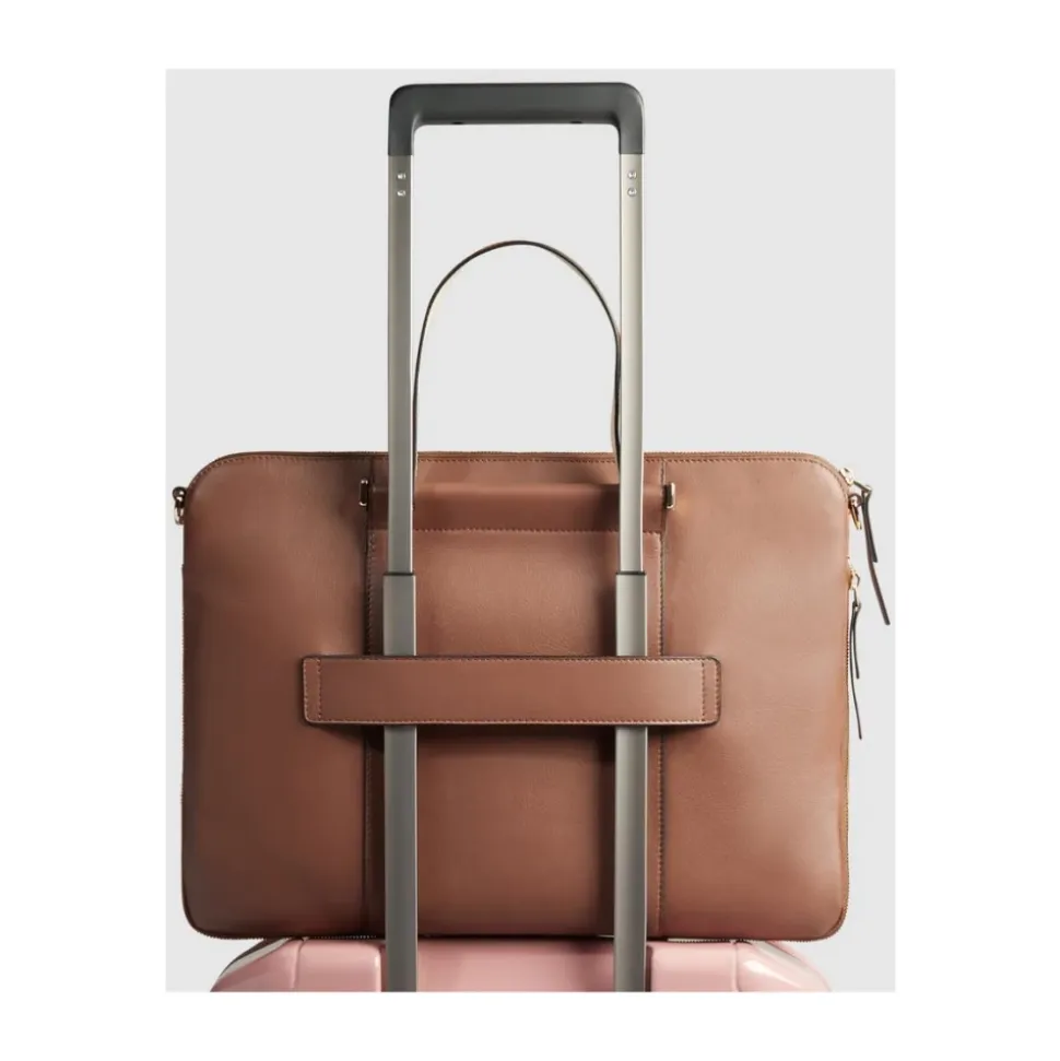 Erweiterbare, schmale Damen Laptoptasche mit iPad®-Fach, stoßfest ausgepolstert und RFID-geschützt
