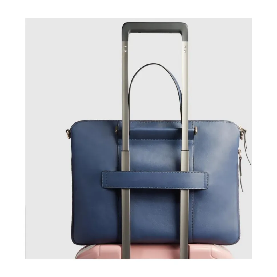 Erweiterbare, schmale Damen Laptoptasche mit iPad®-Fach, stoßfest ausgepolstert und RFID-geschützt