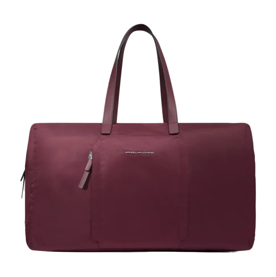 Faltbare Reisetasche Damen aus Stoff und Leder mit Tasche für Piquadro Smart Tracker