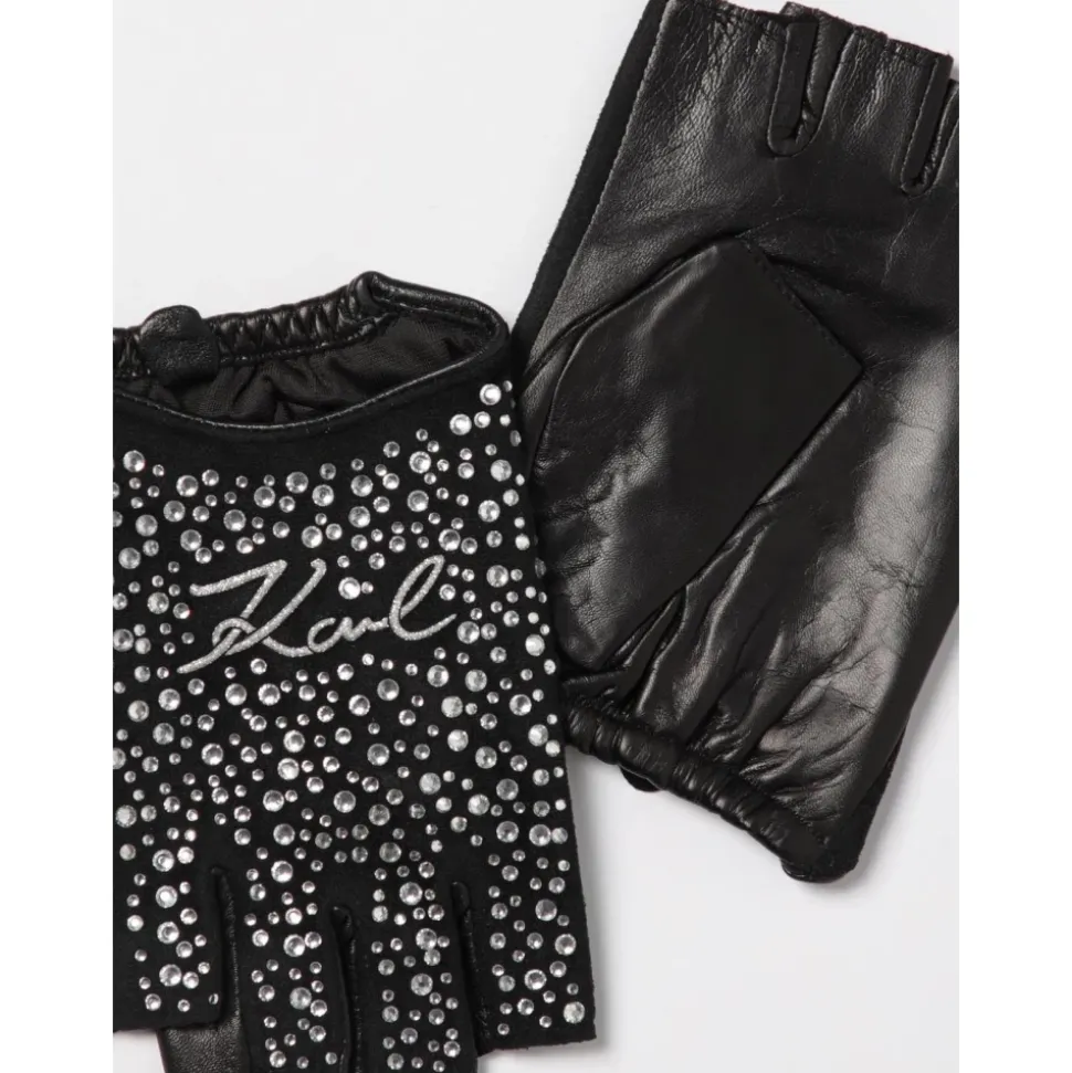 Fingerlose Handschuhe mit Strasssteinen