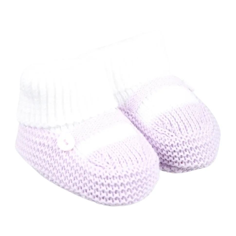Flache Baumwollschuhe mit Knopfdetail