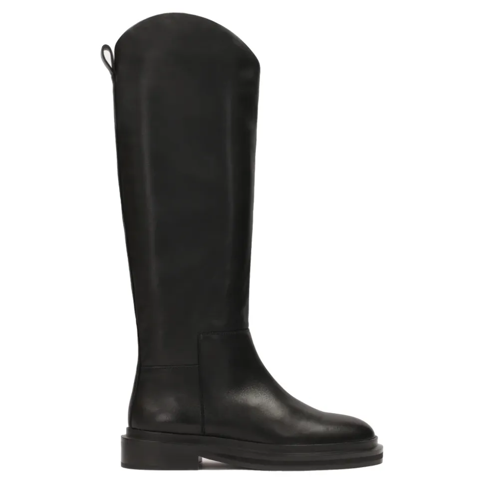 Flache Slipper-Boots aus Leder