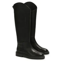 Flache Slipper-Boots aus Leder