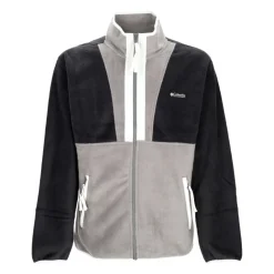 Fleecejacke mit durchgehendem Reißverschluss Schwarz/Grau