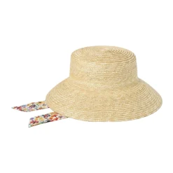 Floral Ribbon Straw Boater Hat
