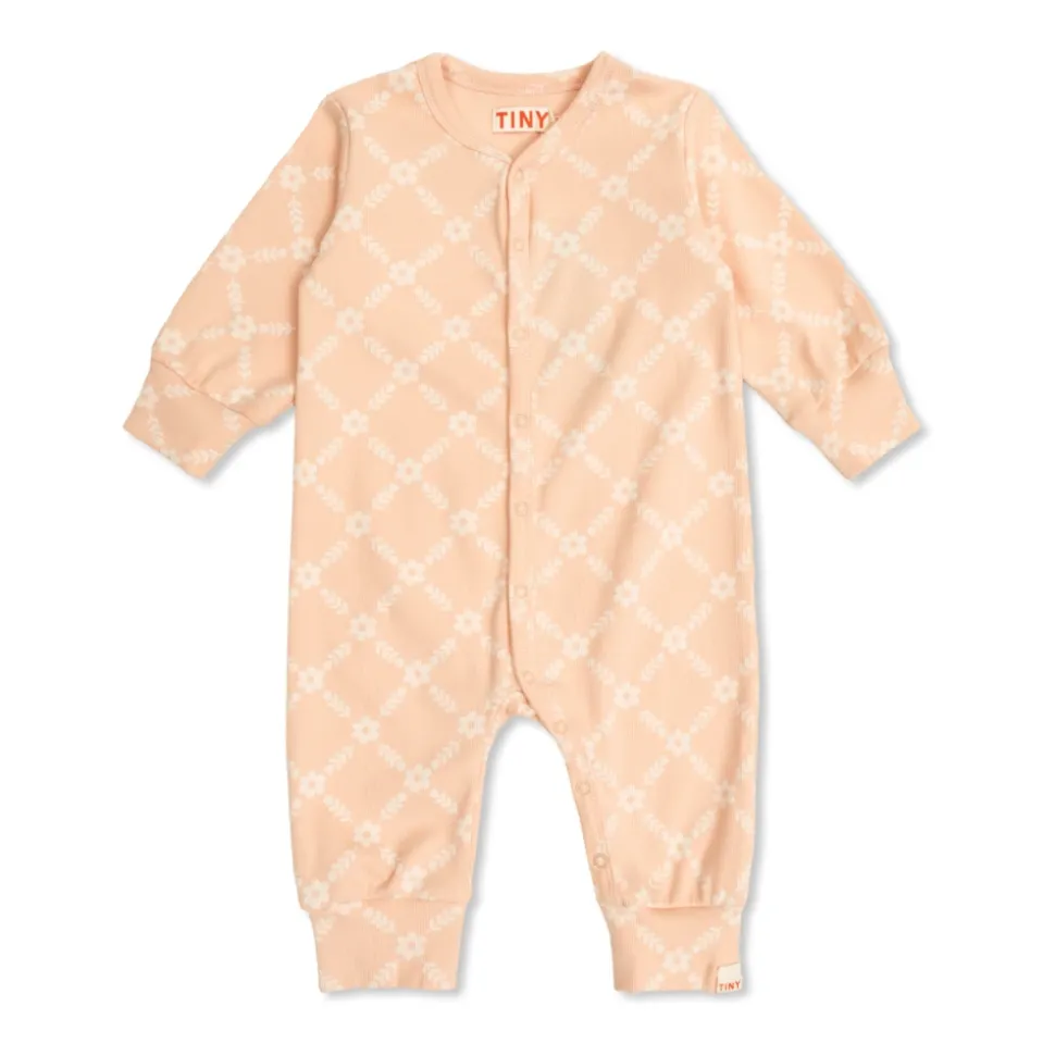 Flower Grid Rib One-Piece