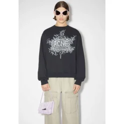 Fluoreszierendes schwarzes Logo-Sweatshirt