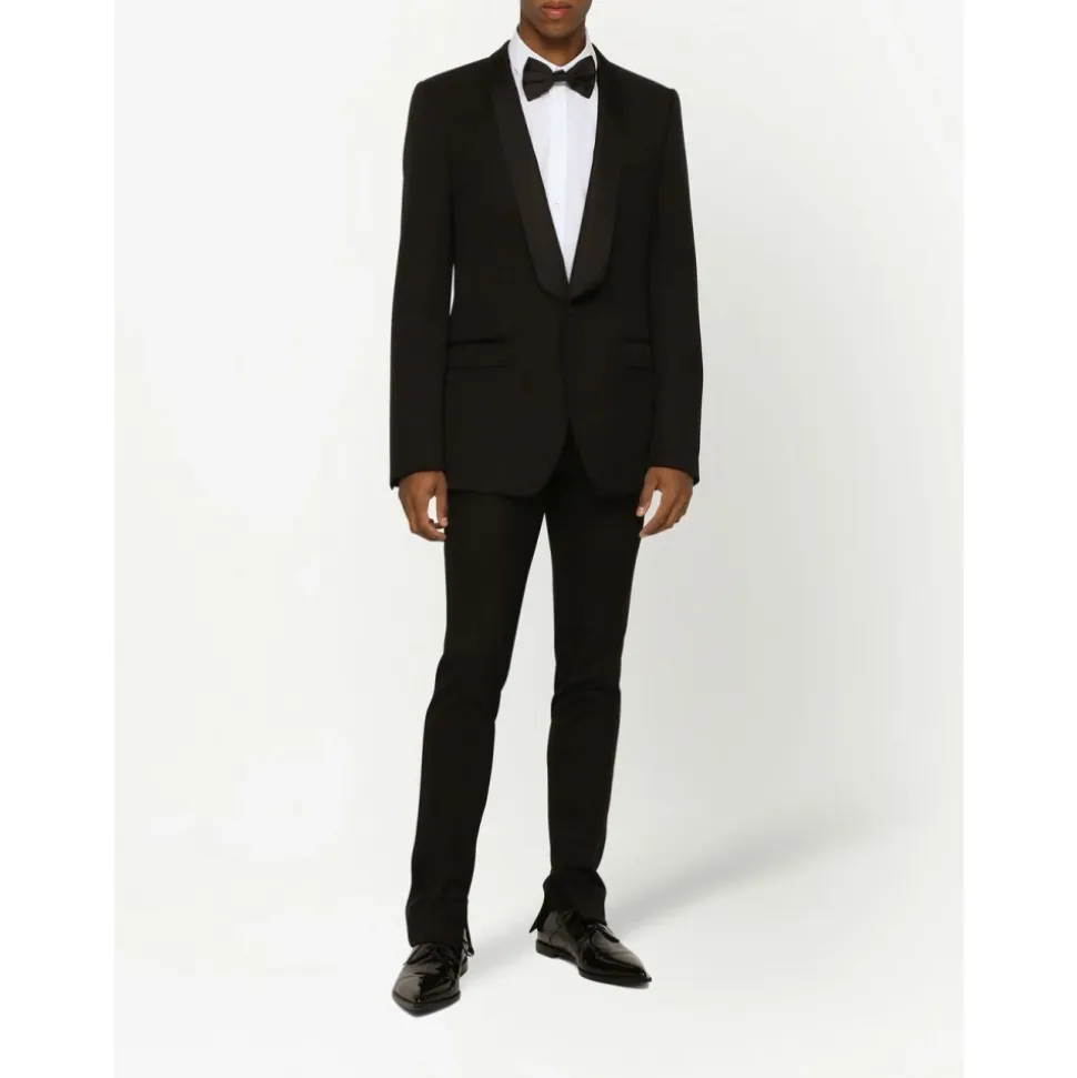 Formeller Blazer, Schwarze Einreihige Abendjacke