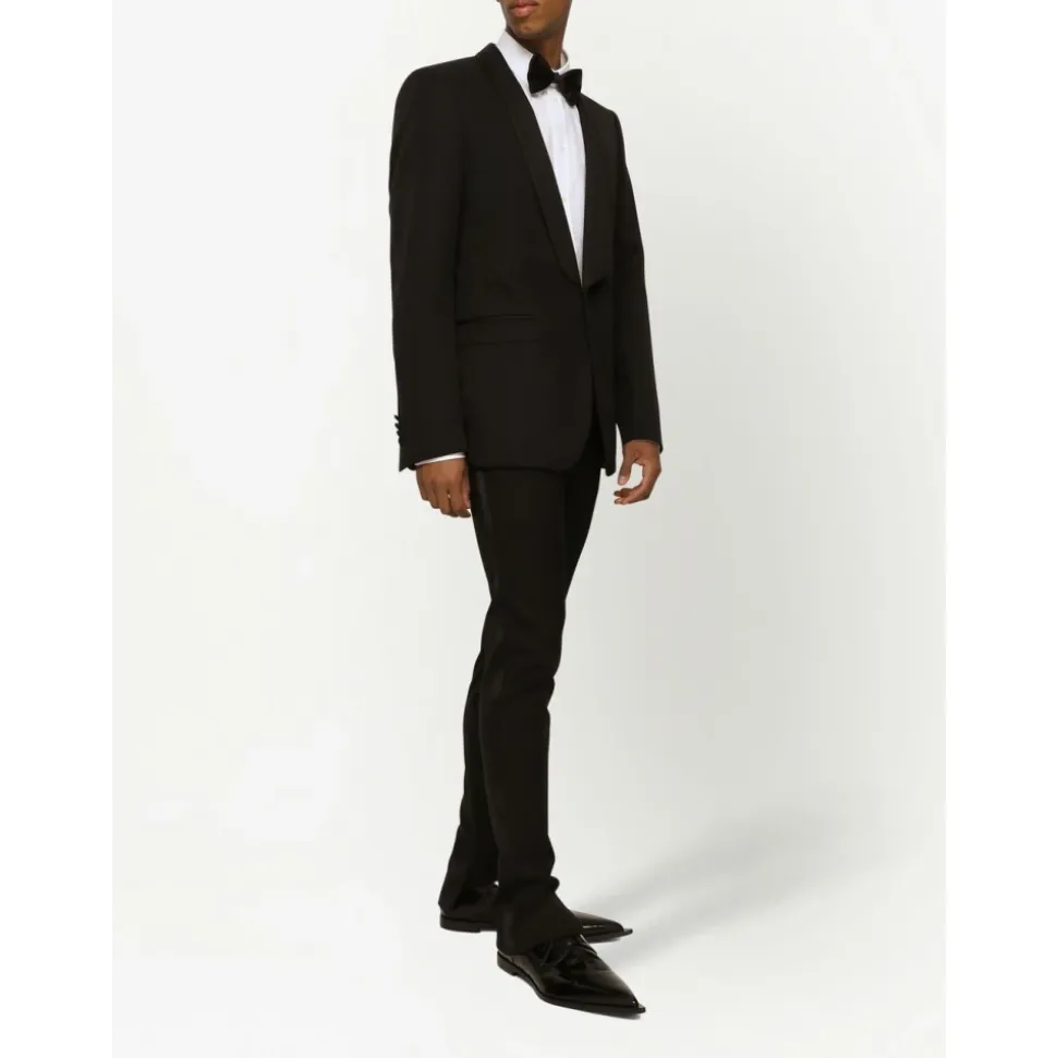 Formeller Blazer, Schwarze Einreihige Abendjacke
