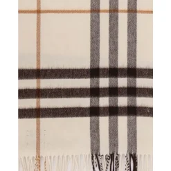 Fringed Check Muster Kaschmirtasche