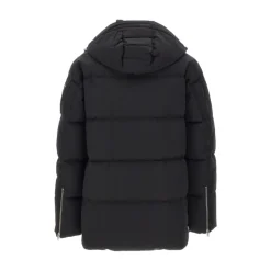 Gepolsterte Schwarze Oberbekleidung mit Abnehmbarer Kapuze