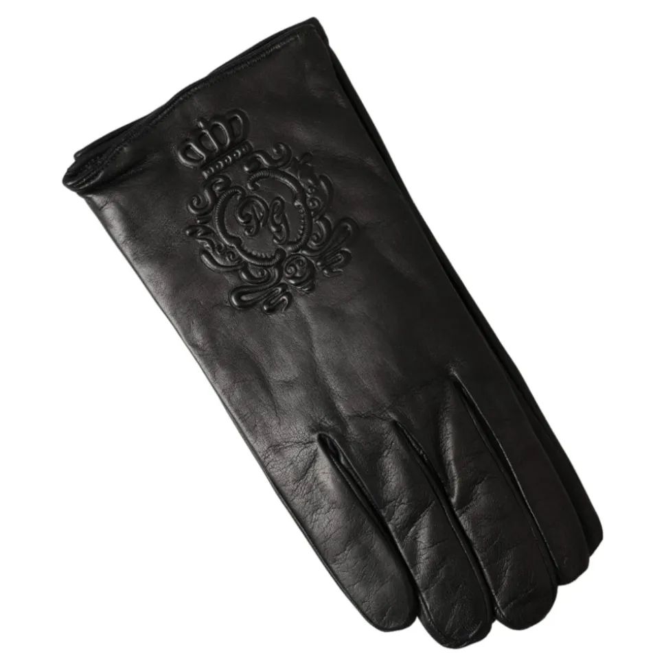Geprägte Logo-Lederhandschuhe