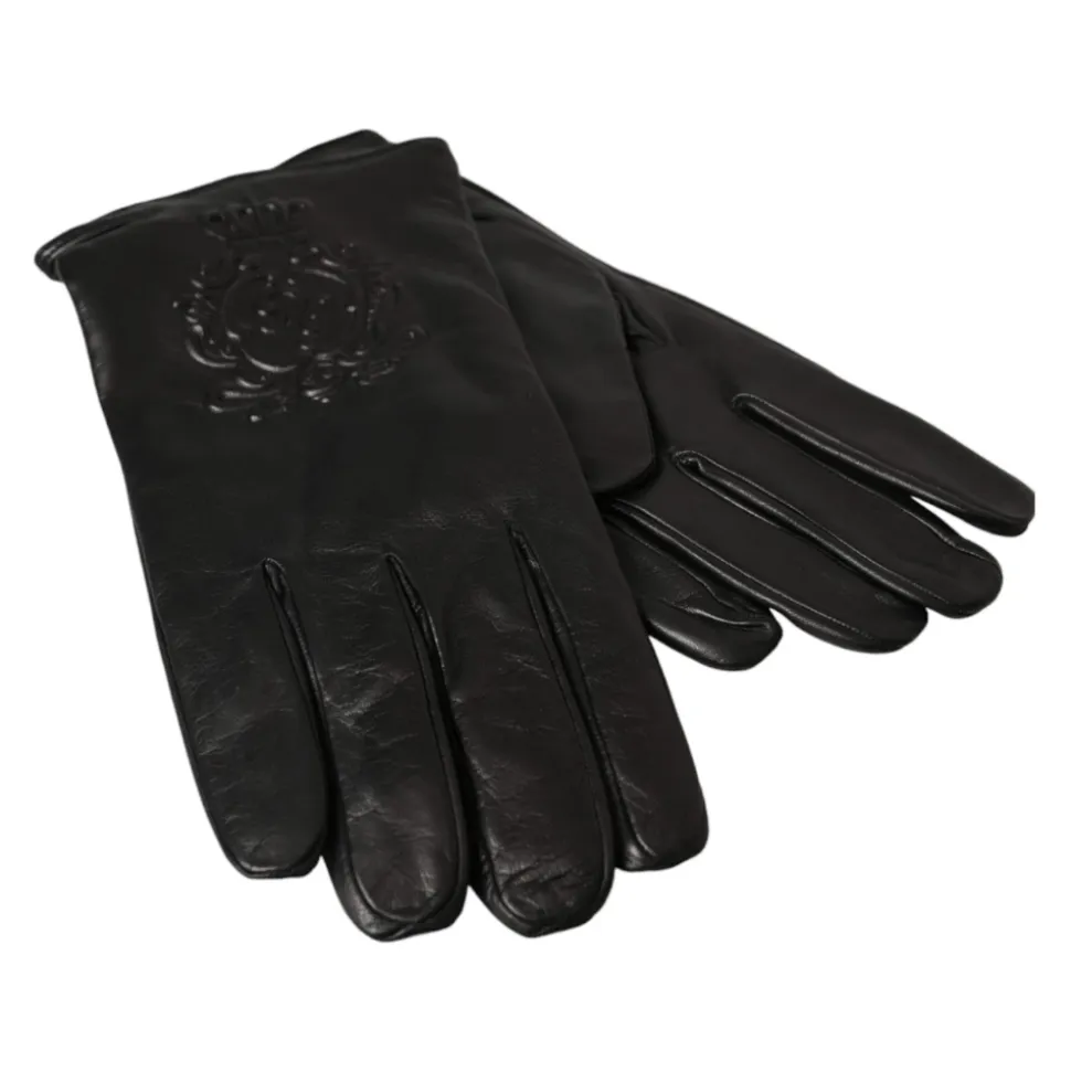 Geprägte Logo-Lederhandschuhe