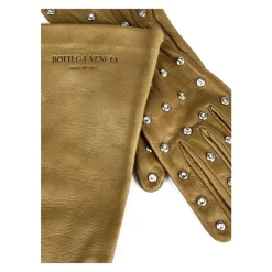 Geprägte Logo-Stulpen Lederhandschuhe