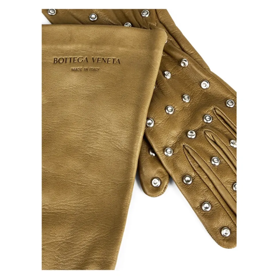 Geprägte Logo-Stulpen Lederhandschuhe