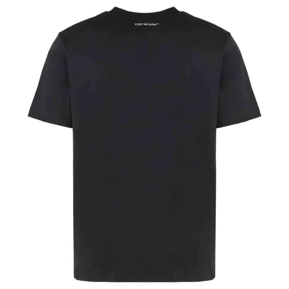 Geripptes Crew-Neck T-Shirt aus Baumwollmischung