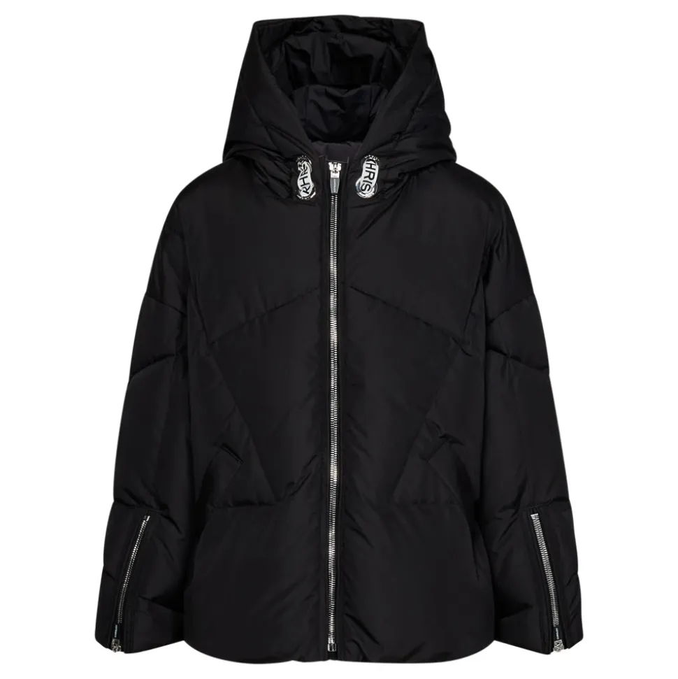 Gesteppte Daunenjacke mit schwarzer Kapuze