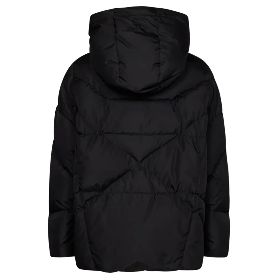 Gesteppte Daunenjacke mit schwarzer Kapuze