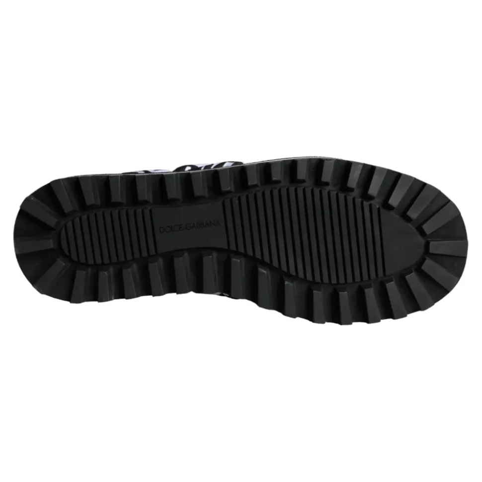 Gesteppte Logo Slide Sandalen Schwarz Weiß