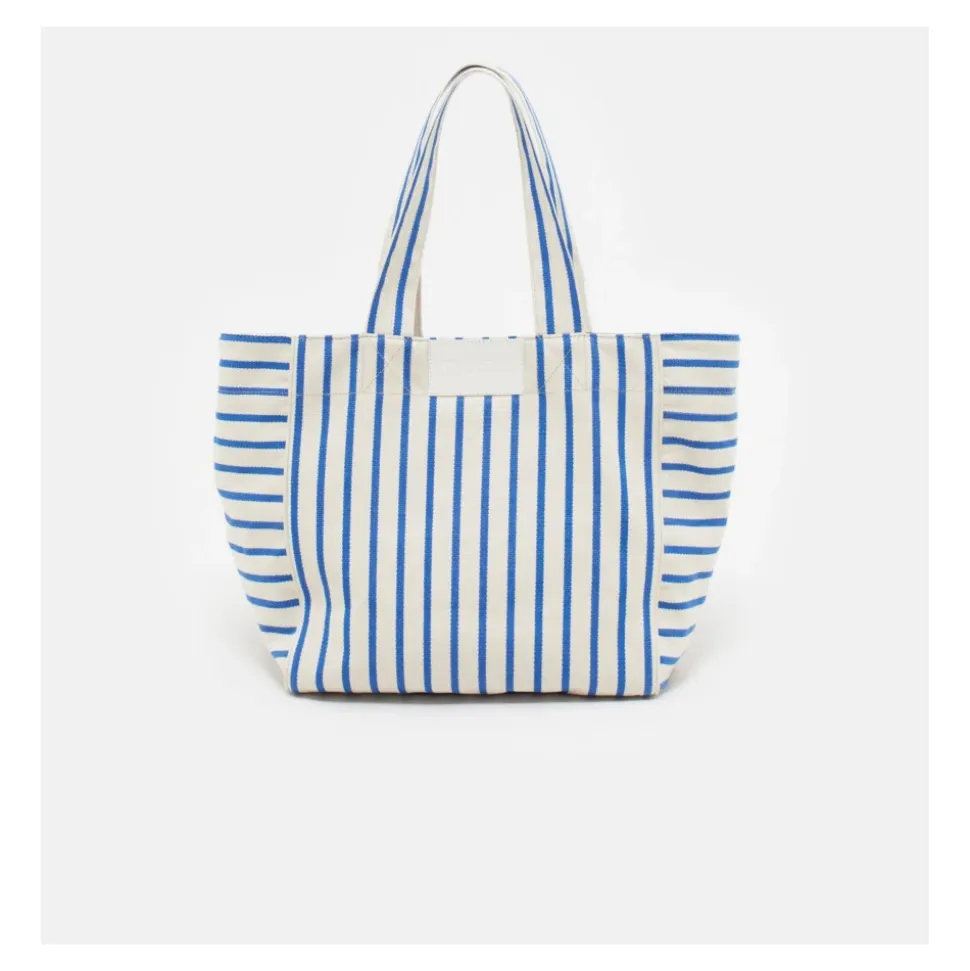 Gestreifte blaue Tragetasche