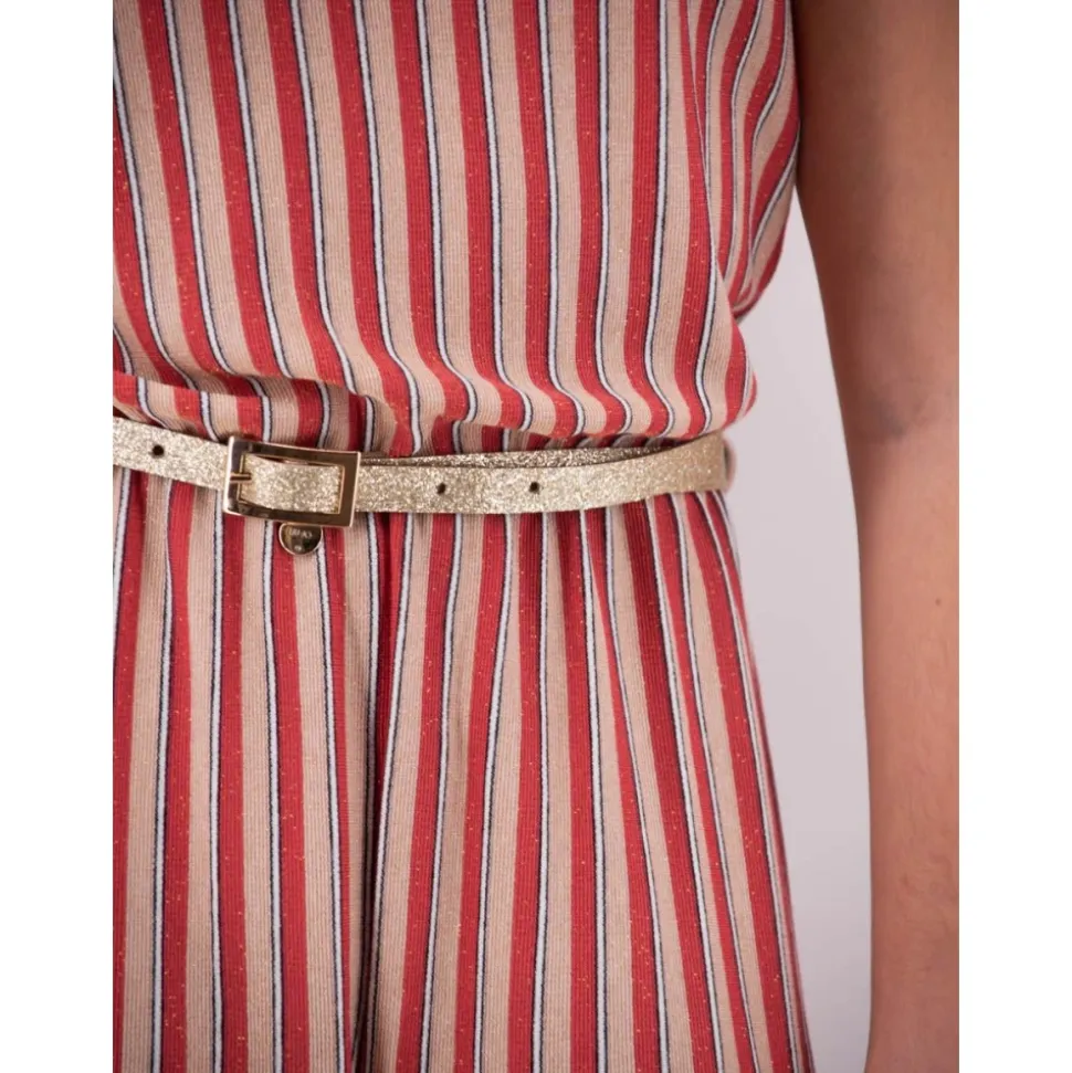 Gestreifter Lurex-Jumpsuit