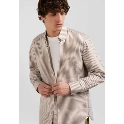 Gestreiftes Popeline-Hemd - Moderner Stil