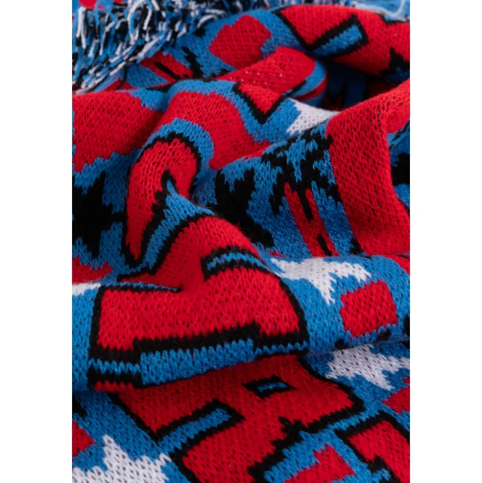 Gestrickter Jacquard-Fußballschal aus Acryl