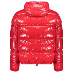 Glänzende Daunenjacke mit Kapuze
