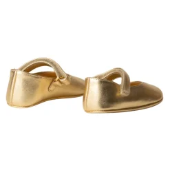 Goldene Ballerina-Schuhe mit Klettverschluss