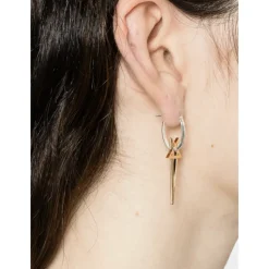 Gold/Silber Pentagramm Ohrring