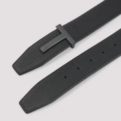 Grain Leather T Icon Gürtel