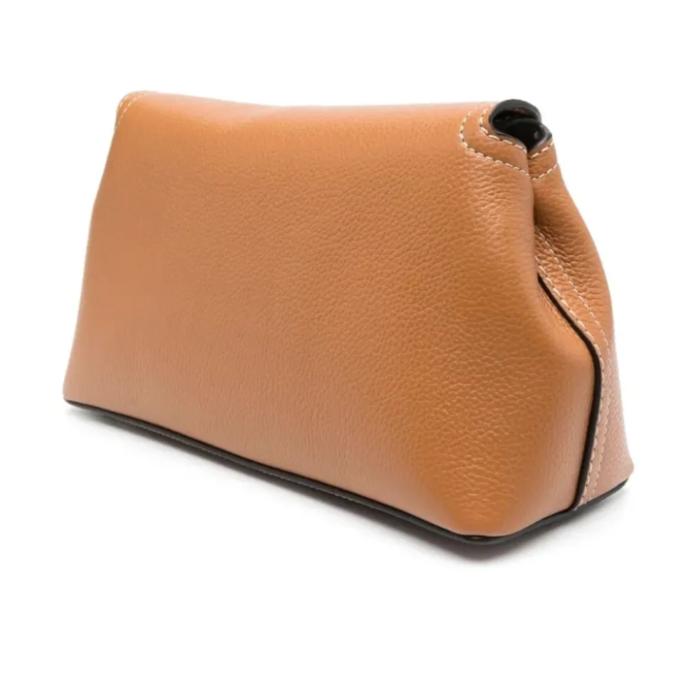 Grained Leather Clutch