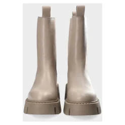 Graue Leder Chelsea Boots