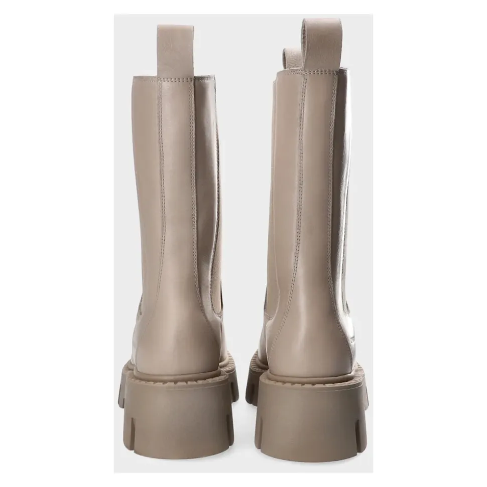 Graue Leder Chelsea Boots