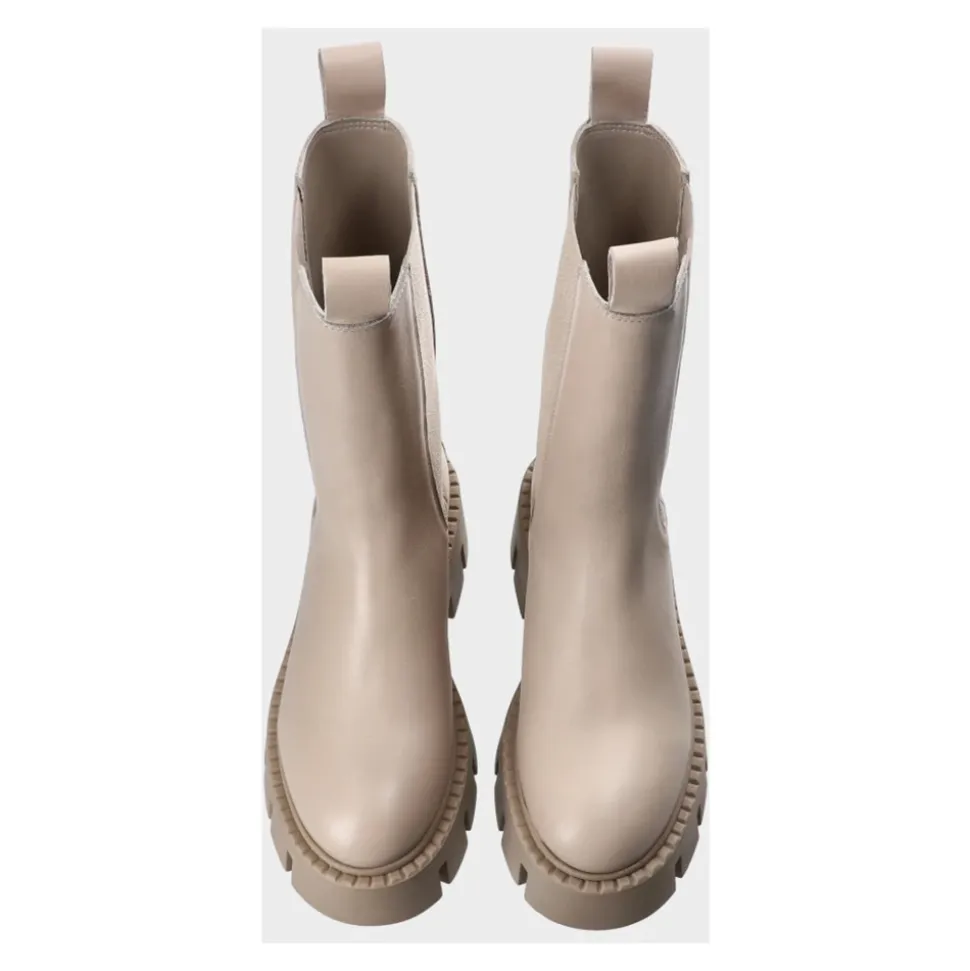 Graue Leder Chelsea Boots