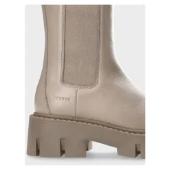 Graue Leder Chelsea Boots