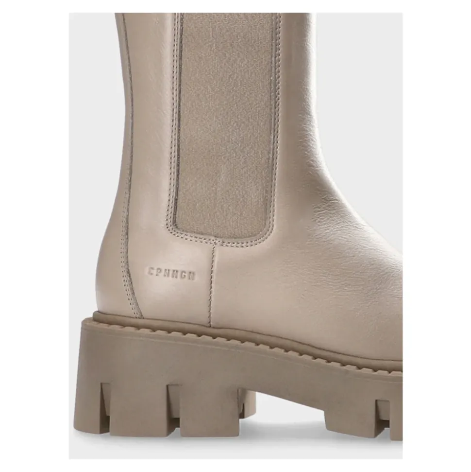 Graue Leder Chelsea Boots