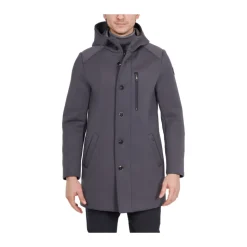 Graue Wollmischung Scuba Parka Kapuze