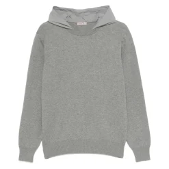 Grauer Baumwollhoodie mit Kapuze