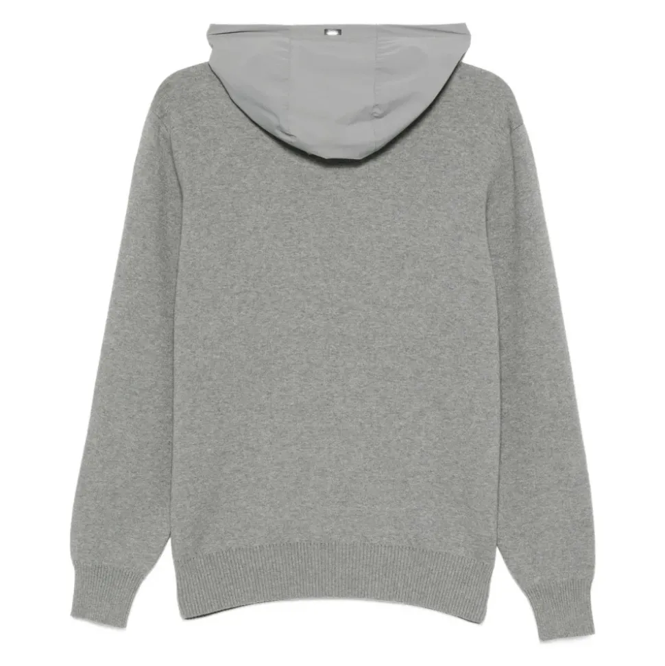 Grauer Baumwollhoodie mit Kapuze