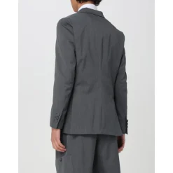 Grauer Bestickter Blazer für Männer