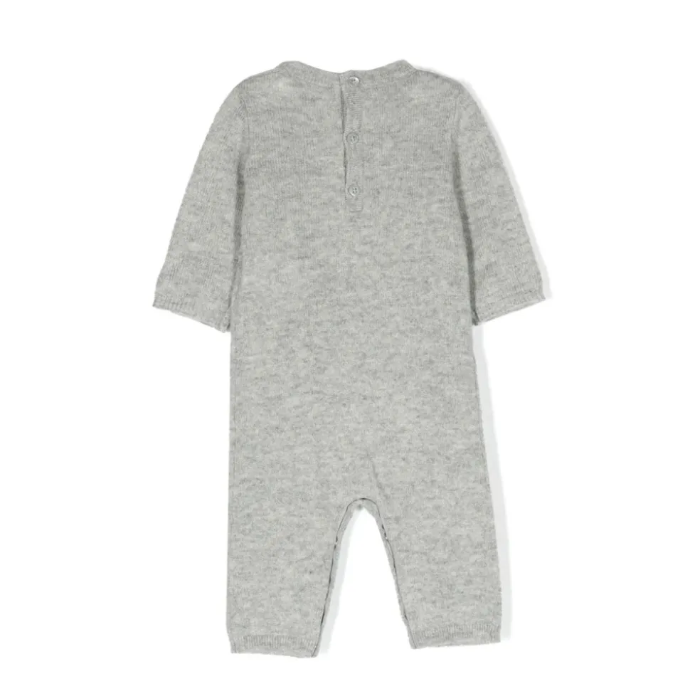 Grauer Kaschmir-Playsuit mit Kirschlogo