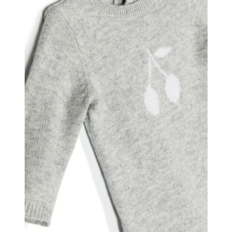 Grauer Kaschmir-Playsuit mit Kirschlogo